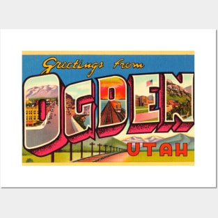 Greetings from Ogden Utah, Vintage Large Letter Postcard Posters and Art